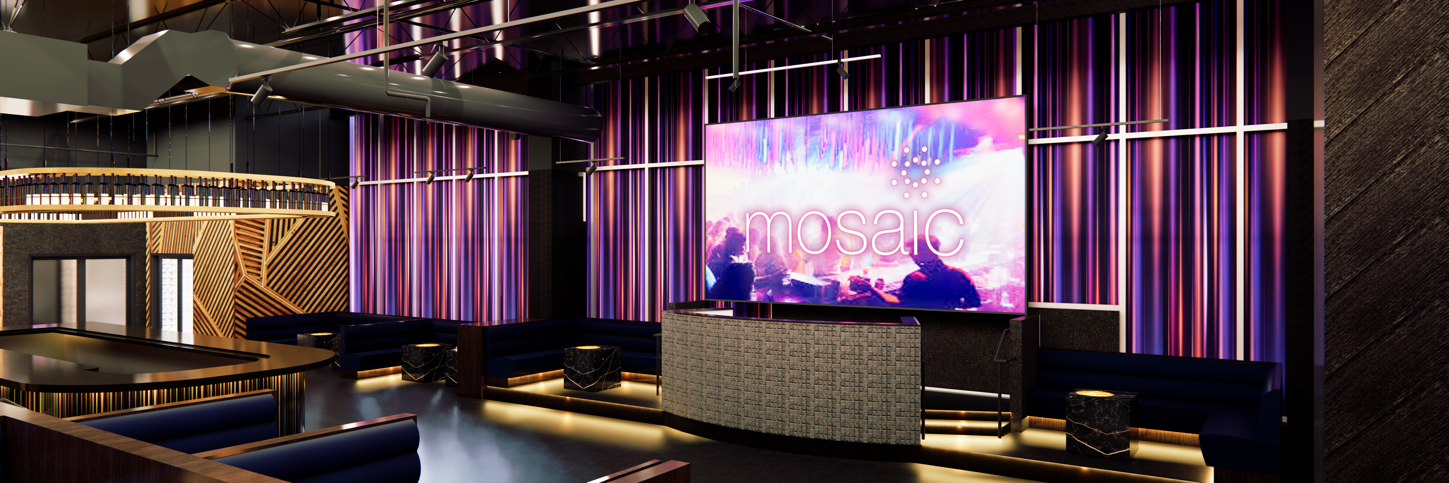 Rendering of Mosaic Kansas City's dance floor and DJ booth